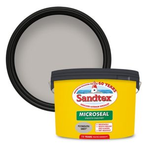Image of Sandtex Ultra smooth Plymouth grey Masonry paint 10L