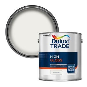 Image of Dulux Trade Pure brilliant white High gloss Metal & wood paint 2.5L