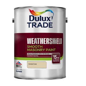 Image of Dulux Trade Weathershield Sandstone Smooth Masonry paint 5L