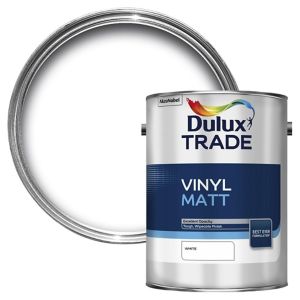 Image of Dulux Trade White Matt Emulsion paint 5L