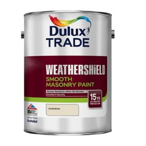 Image of Dulux Trade Weathershield Gardenia Smooth Masonry paint 5L