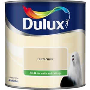 Image of Dulux Buttermilk Silk Emulsion paint 2.5L