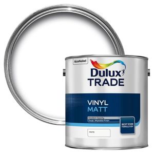 Image of Dulux Trade White Matt Emulsion paint 2.5L