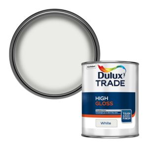 Image of Dulux Trade White High gloss Metal & wood paint 1L