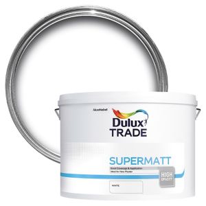 Image of Dulux Trade White Super matt Emulsion paint 10L