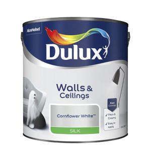 Image of Dulux Natural hints Cornflower white Silk Emulsion paint 2.5L