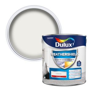 Image of Dulux Weathershield Pure brilliant white Gloss Metal & wood paint 2.5L