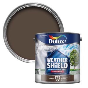Image of Dulux Weathershield Conker Gloss Metal & wood paint 2.5L