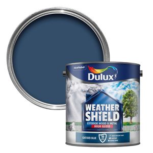 Image of Dulux Weathershield Oxford blue Gloss Metal & wood paint 2.5L