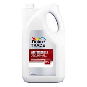 Image of Dulux Trade Weathershield Clear Multi surface fungicidal wash 5L