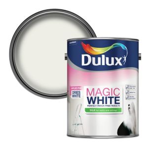 Image of Dulux Magic Pure brilliant white Silk Emulsion paint 5L