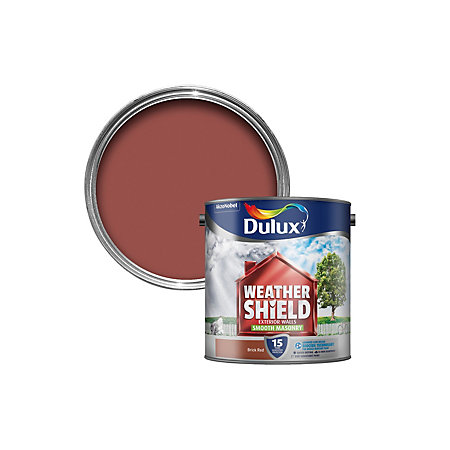 Dulux Weathershield Brick red Smooth Masonry paint 2.5L ...