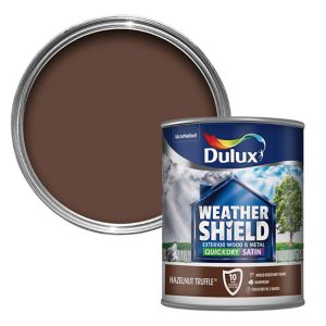 Image of Dulux Weathershield Hazelnut truffle Satin Metal & wood paint 0.75