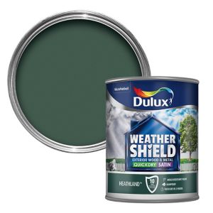 Image of Dulux Weathershield Heathland green Satin Metal & wood paint 0.75