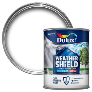 Image of Dulux Trade Pure brilliant white Gloss Metal & wood paint 0.75L