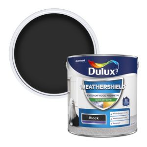 Image of Dulux Weathershield Black Satin Metal & wood paint 2.5L