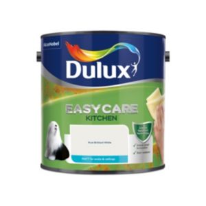 Image of Dulux Easycare Kitchen Pure brilliant white Matt Emulsion paint 2.5L