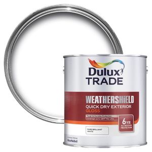 Image of Dulux Trade Pure brilliant white Gloss Metal & wood paint 1L