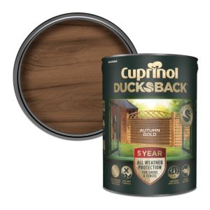 Image of Cuprinol 5 year ducksback Autumn gold Fence & shed Wood treatment 5L