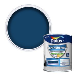 Image of Dulux Weathershield Oxford blue Satin Metal & wood paint 0.75