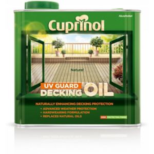 Image of Cuprinol UV guard Natural Matt Decking Wood oil 2.5L