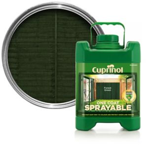 Image of Cuprinol One coat sprayable Forest green Fence & shed Wood treatment 5L