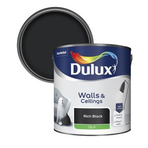 Image of Dulux Rich black Silk Emulsion paint 2.5L