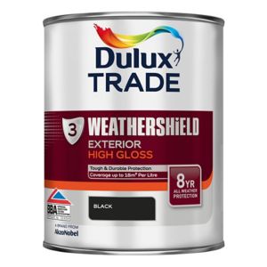 Image of Dulux Trade Black Gloss Metal & wood paint 1