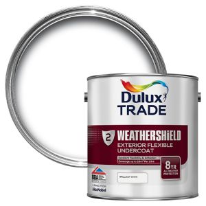 Image of Dulux Trade Weathershield Brilliant white Metal & wood Undercoat 2.5L