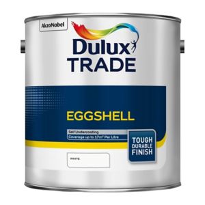 Image of Dulux Trade Eggshell white Eggshell Metal & wood paint 2.5L