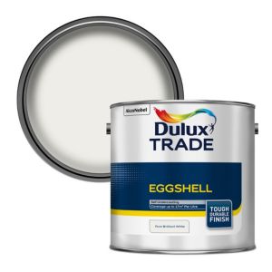 Image of Dulux Trade Diamond Pure brilliant white Eggshell Metal & wood paint 2.5L