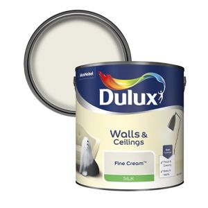 Image of Dulux Fine cream Silk Emulsion paint 2.5L