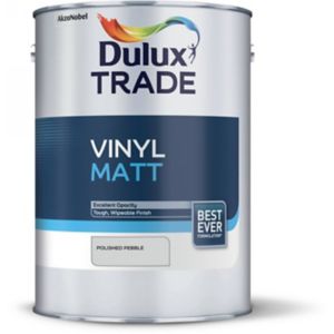 Image of Dulux Trade Polished pebble Vinyl matt Emulsion paint 5L