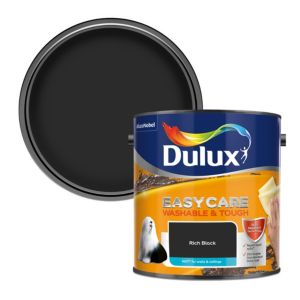 Image of Dulux Easycare Washable & tough Rich black Matt Emulsion paint 2.5L