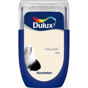 Image of Dulux Standard Ivory lace Matt Emulsion paint 0.03L Tester pot