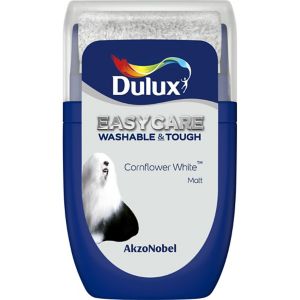 Image of Dulux Easycare Cornflower white Matt Emulsion paint 0.03L Tester pot