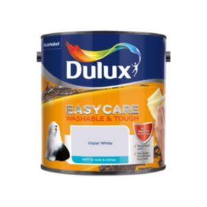 Image of Dulux Easycare Washable & tough Violet white Matt Emulsion paint 2.5L
