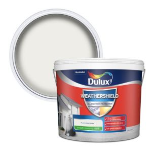 Image of Dulux Weathershield All weather protection Pure brilliant white Smooth Matt Masonry paint 10L