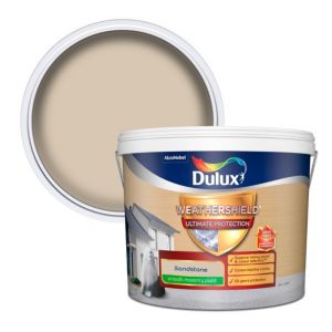 Image of Dulux Weathershield Ultimate protection Sandstone Smooth Matt Masonry paint 10L