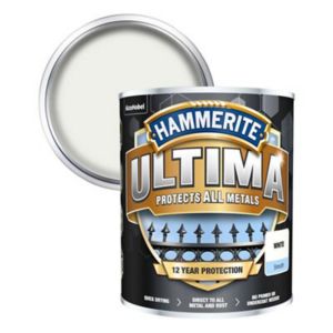 Image of Hammerite Ultima White Gloss Metal paint 750ml