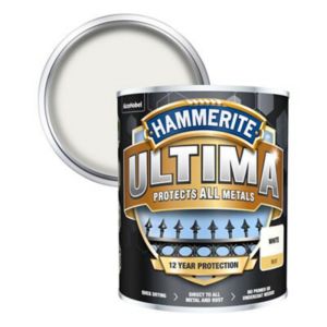 Image of Hammerite Ultima White Matt Metal paint 750ml