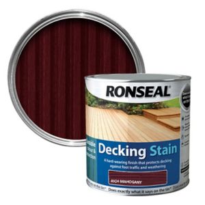 Image of Ronseal Rich mahogany Matt Decking Wood stain 2.5L