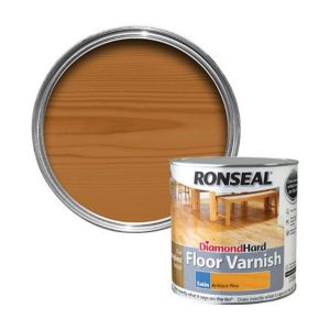 Image of Ronseal Diamond hard Antique pine Satin Floor Wood varnish 2.5L