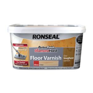 Image of Ronseal Diamond hard Clear Gloss Floor Wood varnish 2.5L