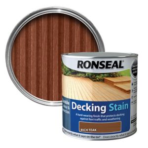 Image of Ronseal Rich teak Matt Decking Wood stain 2.5L