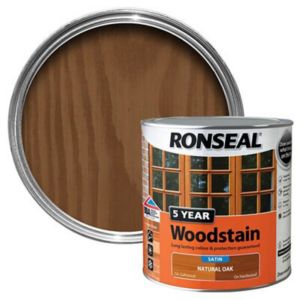 Image of Ronseal Natural oak High satin sheen Wood stain 2.5L