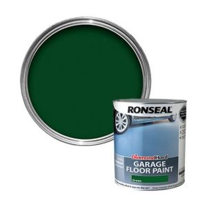 Image of Ronseal Diamond hard Green Satin Garage floor paint 5L