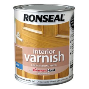 Image of Ronseal Diamond hard French oak Satin Wood varnish 0.25L