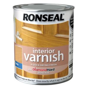 Image of Ronseal Diamond hard Ash Satin Wood varnish 0.75L
