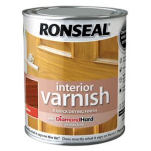 Image of Ronseal Diamond hard Medium oak Gloss Wood varnish 0.75L